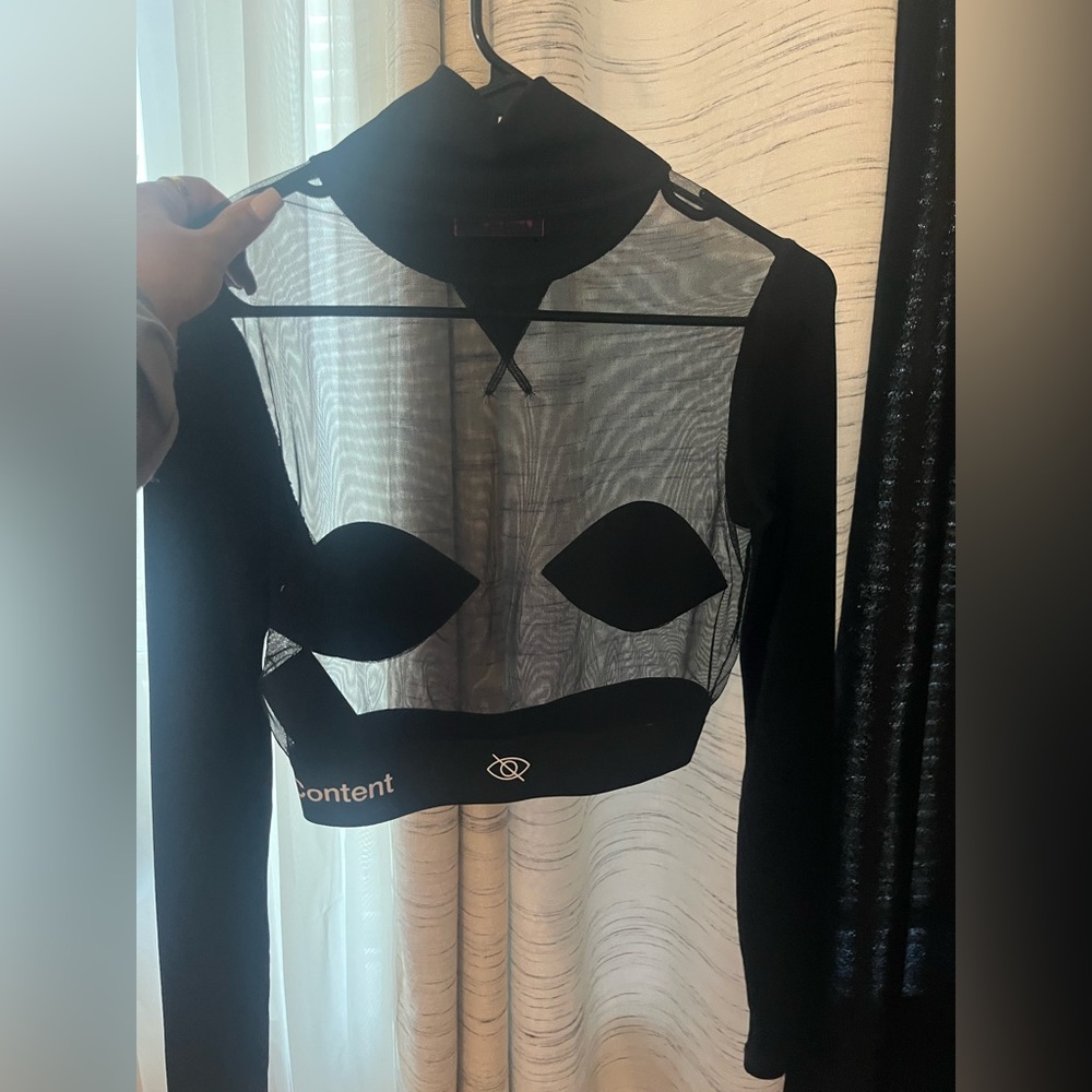 Palm Angels Black Sheer Crop Top run way limited edition. Sold out everywhere.
